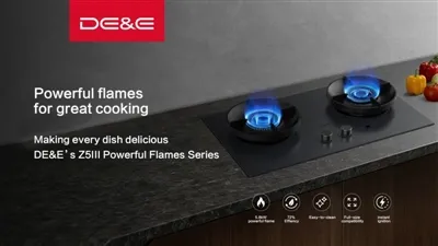 Maak kennis met het gasfornuis uit de Z5III-serie van DE&E: krachtige vlam, heerlijk koken